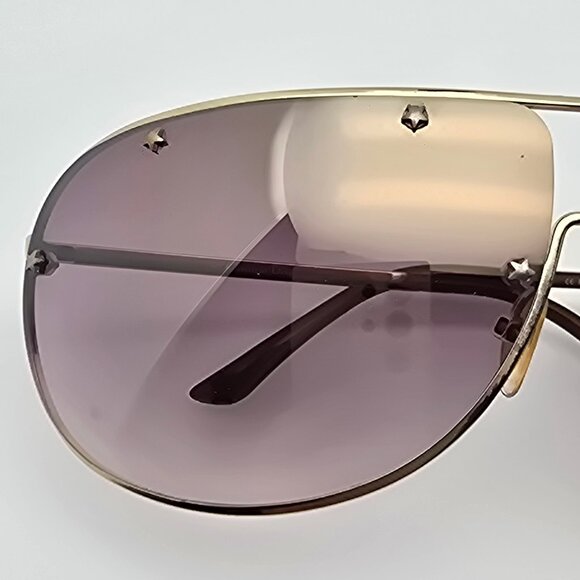 Christian Dior Diorwindshield1 Gold Frame Silver Mirror Aviator Y2K Sunglasses - Picture 13 of 15